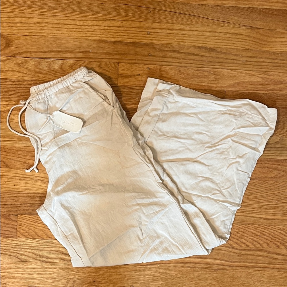 Z Supply Cream Drawstring Pants